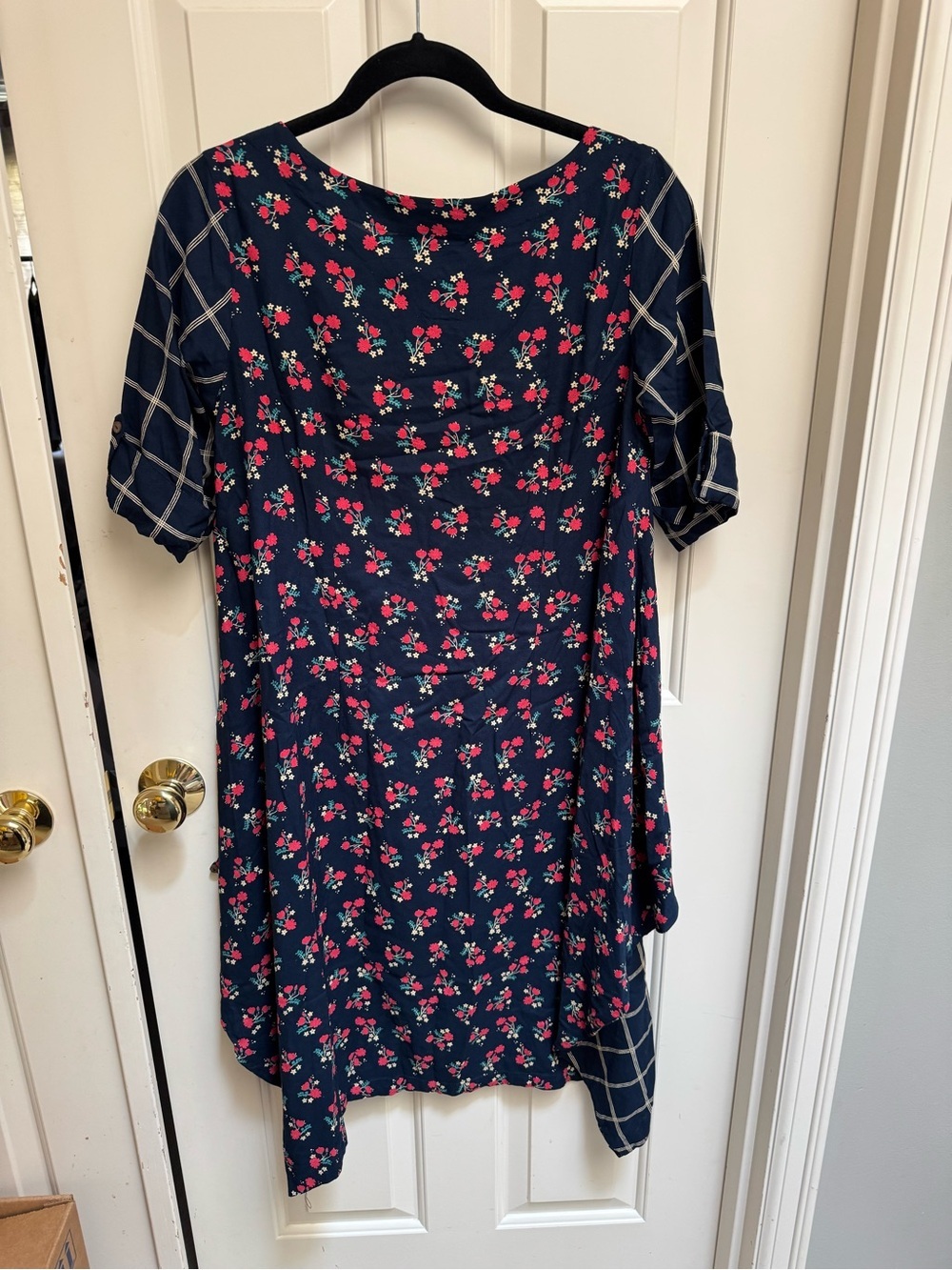 Bombay Paisley Short Sleeve Dual Fabric Dress - Picture 4 of 7